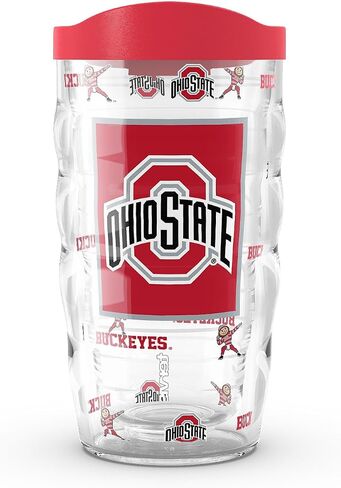Tervis Ohio State Buckeyes - العمل الإضافي في الولايات المتحدة الأمريكية كوب سفر معزول مع عزل معزول يحافظ على المشروبات الباردة والساخنة ، 10 أوقية ، كلاسيكية in Saudi Arabia