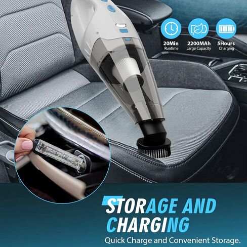 Handheld Vacuum Cordless, Hand Vacuum Cordless Rechargeable with LED Light/Multi Accessories,1.6lbs Car Portable Vacuum Cleaner for Pet Hair, Home, Car, Office in Saudi Arabia