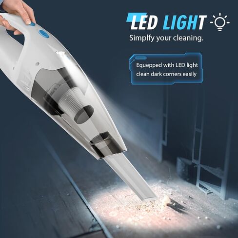 Handheld Vacuum Cordless, Hand Vacuum Cordless Rechargeable with LED Light/Multi Accessories,1.6lbs Car Portable Vacuum Cleaner for Pet Hair, Home, Car, Office in Saudi Arabia
