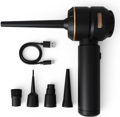 Cordless Car Carum Lightweight ، 18000PA شفط الطاقة العالي والمنفاخ ، المكنسة الكهربائية المحمولة للمنزل والسيارة ومكتب مكتب ولوحات المفاتيح والبحرية الأسود in Saudi Arabia