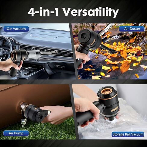 Cordless Car Carum Lightweight ، 18000PA شفط الطاقة العالي والمنفاخ ، المكنسة الكهربائية المحمولة للمنزل والسيارة ومكتب مكتب ولوحات المفاتيح والبحرية الأسود in Saudi Arabia