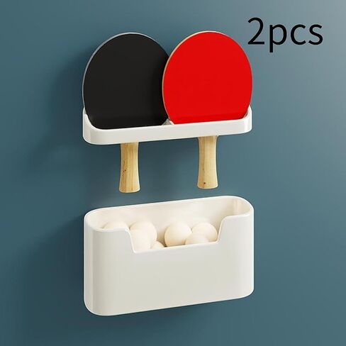 مكافآت مثبتة على الحائط رف Pingpong Paddles رف تخزين مع مربع الكرات شاشة عمودية محمولة أنيقة لمرآب غرفة اللعبة in Kuwait