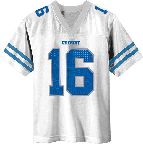 Jared Goff Detroit Lions White #16 NFL Kids Youth 4-20 Name and Number Away Player Football Jersey in Saudi Arabia