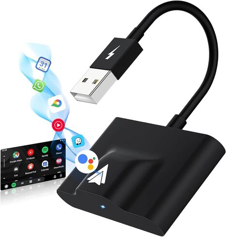 محول Wireless Auto Auto Auto متوافق مع Samsung/Google/Pixel ، إلخ ، محول سيارة Android Auto Car اللاسلكي تحويل المصنع إلى اتصال بلوتوث لاسلكي ومستقر in Kuwait