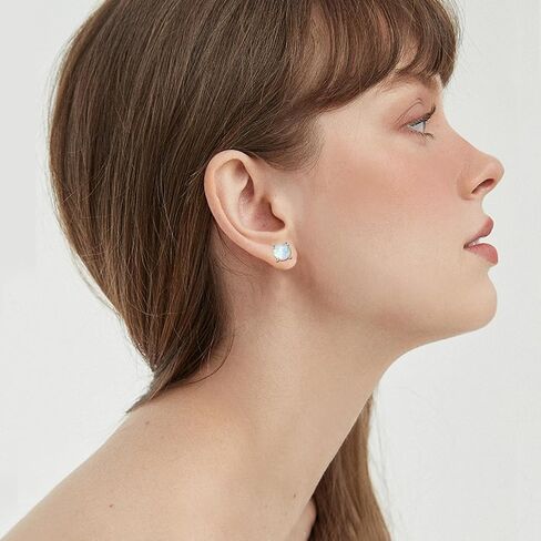 3 حزمة مجموعة أقراط أوبال مسمار للنساء Hypoallergenic 18K الذهب المطلي بالمجوهرات أوبال أقراط لعيد الأم in Saudi Arabia