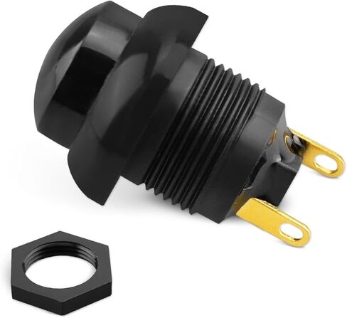 Waterproof 12MM Reset Button Switch, 2-Pin, Black, Replacement 21649 in Saudi Arabia