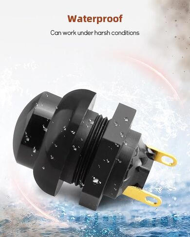 Waterproof 12MM Reset Button Switch, 2-Pin, Black, Replacement 21649 in Saudi Arabia