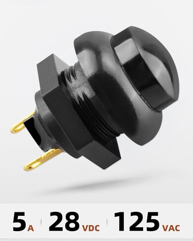 Waterproof 12MM Reset Button Switch, 2-Pin, Black, Replacement 21649 in Saudi Arabia