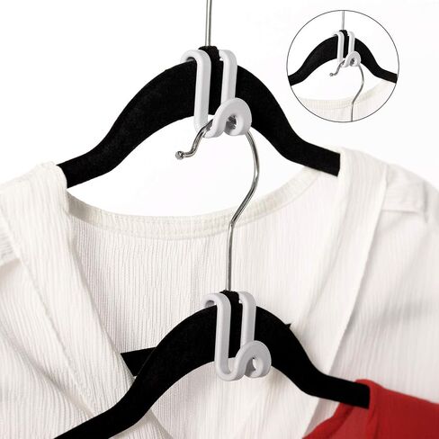 Clothes Hanger Connector Hooks, Mini Cascading Hanger Hooks for Velvet Huggable Hangers, Heavy Duty Space Saving for Closet 60 Pcs Black in Saudi Arabia