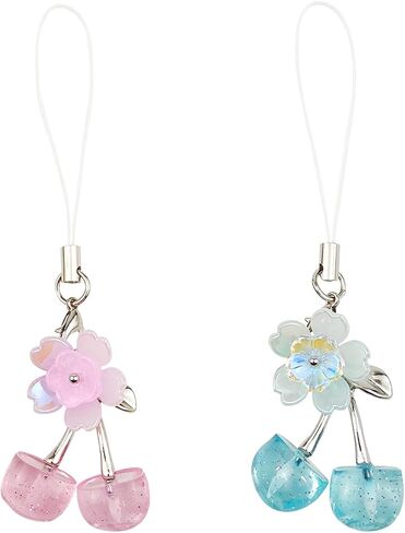 Cute Phone Charm Y2K Cell Phone Charms Aesthetic Pink Bow Keychain Star Accessories for Cellphone Airpods Camera Pendants Decor in Saudi Arabia