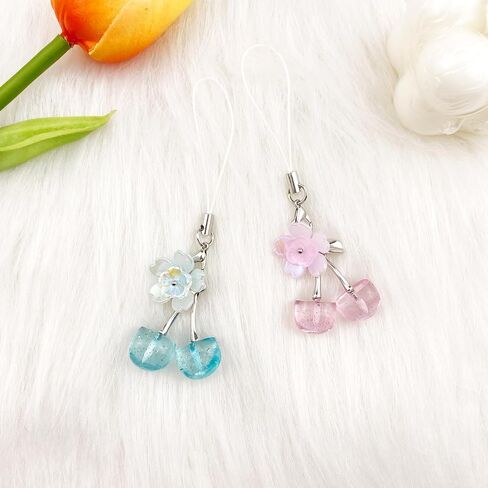 Cute Phone Charm Y2K Cell Phone Charms Aesthetic Pink Bow Keychain Star Accessories for Cellphone Airpods Camera Pendants Decor in Saudi Arabia