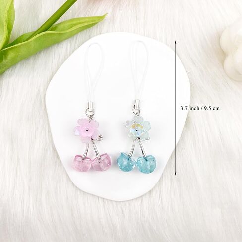 Cute Phone Charm Y2K Cell Phone Charms Aesthetic Pink Bow Keychain Star Accessories for Cellphone Airpods Camera Pendants Decor in Saudi Arabia