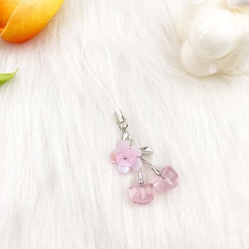 Cute Phone Charm Y2K Cell Phone Charms Aesthetic Pink Bow Keychain Star Accessories for Cellphone Airpods Camera Pendants Decor in Saudi Arabia