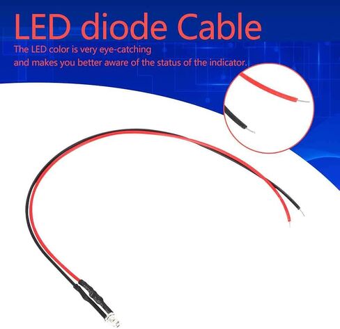 10PCS 12V 3mm LED Light Emitting Diode Flexible Wired Multicolor LED Light Cable 20cm 0.06W Energy Saving, Led Bulbs (white hair) in Saudi Arabia