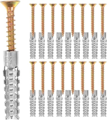 Gadpiparty 20pcs Metal Iron Expansion Tube Concrete Screws and Anchors Multi-use Drywall Screws Metal Expansion Tube with Concrete Wall Anchors Q235 Carbon Steel, 6x32mm in Saudi Arabia