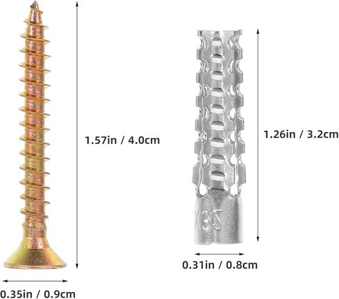 Gadpiparty 20pcs Metal Iron Expansion Tube Concrete Screws and Anchors Multi-use Drywall Screws Metal Expansion Tube with Concrete Wall Anchors Q235 Carbon Steel, 6x32mm in Saudi Arabia