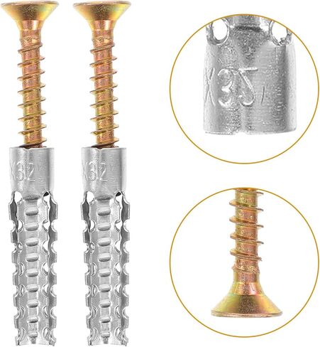 Gadpiparty 20pcs Metal Iron Expansion Tube Concrete Screws and Anchors Multi-use Drywall Screws Metal Expansion Tube with Concrete Wall Anchors Q235 Carbon Steel, 6x32mm in Saudi Arabia