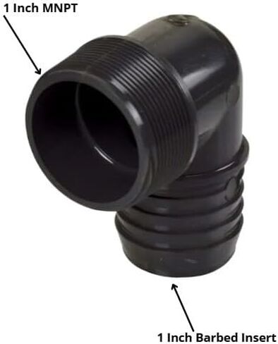 تركيب أنبوب PVC ، كوع 90 درجة ، الجدول 40 ، رمادي ، 1-1/4 بوصة إدراج شائكة × 1-1/4 بوصة mnpt in Kuwait