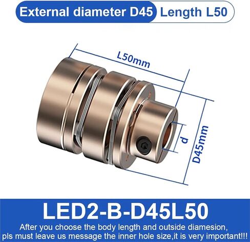 LED1-B-D45L35 LED2-B-D45L50 Flange Coupling LED D45L35/50 Flexible Motor Shaft Coupler Aluminium Diaphragms Universal Joint for 3D Printer 1Pcs(LED2-B-D45L50-16X16) in Saudi Arabia