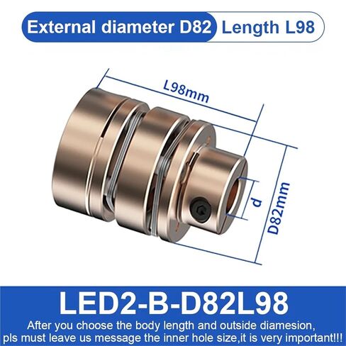 LED1-B-D82L68 LED2-B-D82L98 اقتران الحافة LED D82L68/98 مقرنة حركية مرنة مقرنة الألومنيوم مفصل عالمي للطابعة 3D (LED2-B-D82L98-24X24) in Saudi Arabia