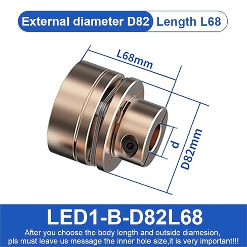 LED1-B-D82L68 LED2-B-D82L98 اقتران الحافة LED D82L68/98 مقرنة حركية مرنة مقرنة الألومنيوم مفصل عالمي للطابعة 3D (LED2-B-D82L98-24X24) in Saudi Arabia