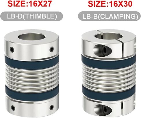 LB-B-D16L30 LB-D-D16L27 اقتران رمح LB D16L27/30 Bellows مقرنة محرك مرنة CNC CNC المرونة عالية المفصل العالمي 3D (LB-B-D16L30-6X6) in Saudi Arabia