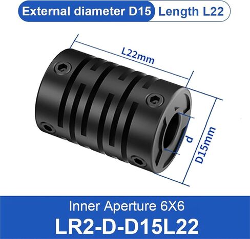 LR2-D-D15L22 Plastic Coupling LR2 D15L22 Motor Fiber Shaft Coupler Flexible 3D Printer Encoder Nylon Elasticity Cardan Joint Specific PU 1Pcs in Saudi Arabia