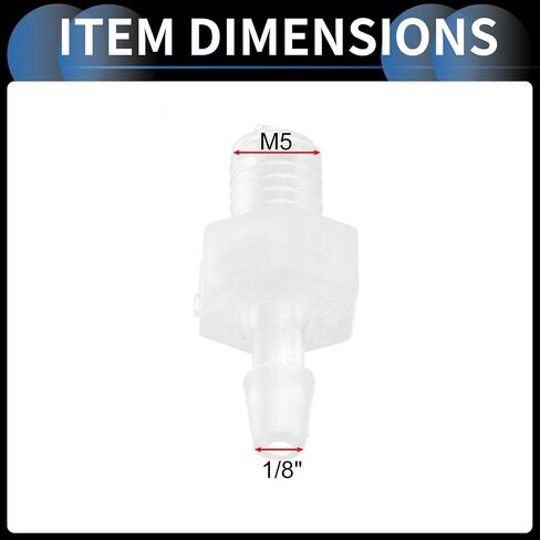 تجهيزات بارب خرطوم البلاستيك ، 1/8 "Barb M5 خارجي محول الموصل Kit Pp Clear ، مجموعة واحدة in Saudi Arabia