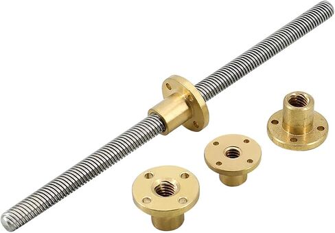 Metal Ball Screw nut Trapezoidal Rod T12 Lead Screw 12mm Diameter Pitch 2mm Lead 8mm with Brass Nut Length 100mm-1000mm(600mm) in Saudi Arabia