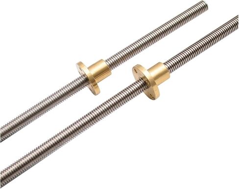 Metal Ball Screw nut Trapezoidal Rod T12 Lead Screw 12mm Diameter Pitch 2mm Lead 8mm with Brass Nut Length 100mm-1000mm(600mm) in Saudi Arabia