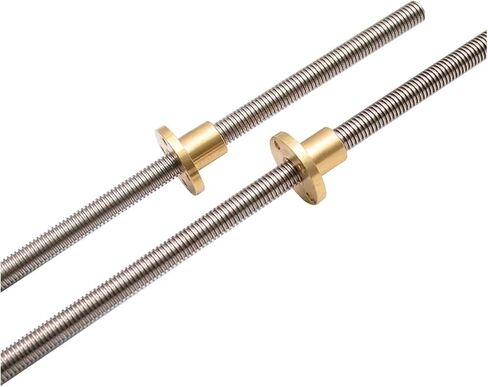 Metal Ball Screw nut Trapezoidal Rod T10 Lead Screw 10mm Diameter Pitch 2mm Lead 12mm with Brass Nut Length 100mm-1000mm(400mm) in Saudi Arabia