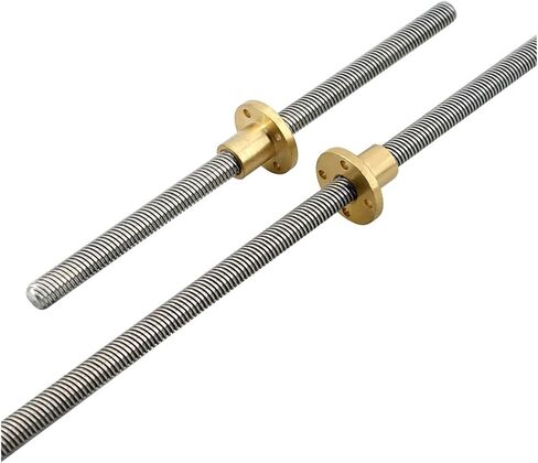 Metal Ball Screw nut Trapezoidal Rod T10 Lead Screw 10mm Diameter Pitch 2mm Lead 12mm with Brass Nut Length 100mm-1000mm(400mm) in Saudi Arabia