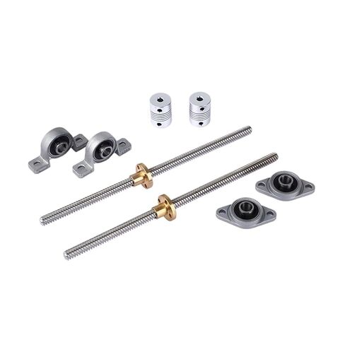 برغي الكرة المعدنية صامدة 1met 100mm-600mm CNC T8 برغي الرصاص 8 ملم +النحاس النحاس Nut +Kfl08 Bracket +اقتران مرن (100 مم) in Saudi Arabia