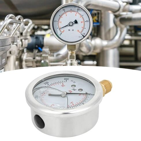 Stainless Steel Pressure Gauge 0 20 Bar 300 PSI Transparent Dial 1/4 BSP Easy Installation Sturdy for Chemical Machinery in Saudi Arabia