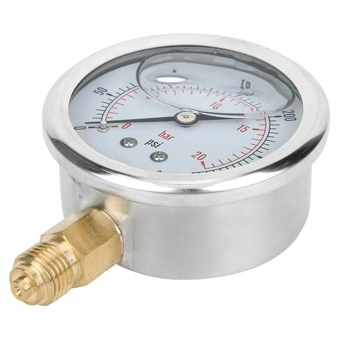 Stainless Steel Pressure Gauge 0 20 Bar 300 PSI Transparent Dial 1/4 BSP Easy Installation Sturdy for Chemical Machinery in Saudi Arabia