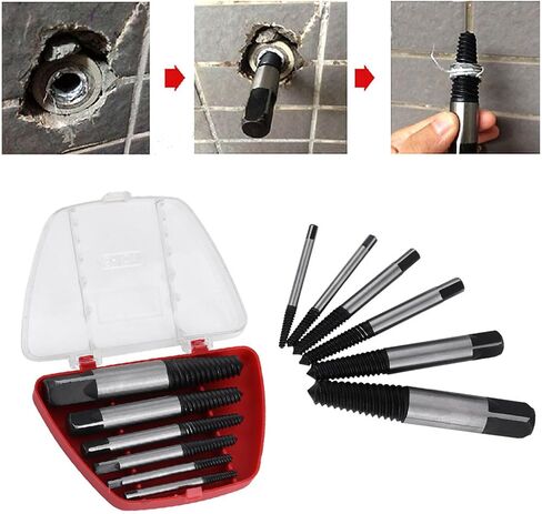 6 Piece Screw Extractor Set, Bolt Extractors for Damaged Screws, Tool Steel Pullers for Home and Office Use in Saudi Arabia
