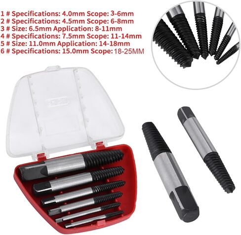 6 Piece Screw Extractor Set, Bolt Extractors for Damaged Screws, Tool Steel Pullers for Home and Office Use in Saudi Arabia