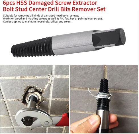 6 Piece Screw Extractor Set, Bolt Extractors for Damaged Screws, Tool Steel Pullers for Home and Office Use in Saudi Arabia