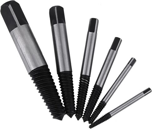 6 Piece Screw Extractor Set, Bolt Extractors for Damaged Screws, Tool Steel Pullers for Home and Office Use in Saudi Arabia