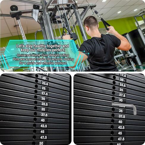 2pcs l دبابيس مكدس الوزن على شكل ، الصلب الكربوني 3/8in قطره 6in التحميل دبوس الشد وزن المكدس موسع دبوس وزن الجهاز قضيب معدات اللياقة البدنية مثالية in Saudi Arabia