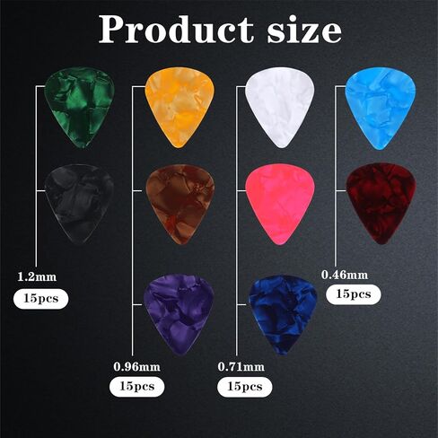 60 PCS Guitar يختار مجموعة متنوعة من السليلويد على غرار القلب اختيارات باس الاختيار إكسسوارات للغيتار الصوتية عازفي الجيتار باس من جميع المستويات 4 سماكة 0.46 مم 0.71 مم 0.96 مم 1.2 مم 1.2 ملم in Saudi Arabia