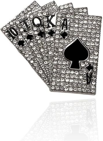 Play Cards Brooch Pin for Women Men Ponfuncy Punk Rock Crystal recdes a ace poker apel pin bag bag bas accessories in Kuwait