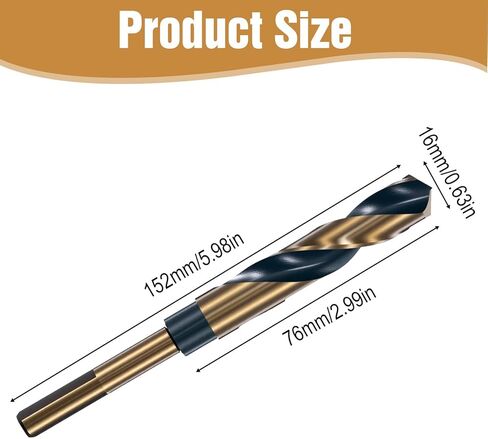 5/8 بوصة بتدريبات شانك مخفضة ، بتات فولاذية عالية السرعة ، HSS M2 Black & Gold مع بتات SHANK 1/2 " in Kuwait