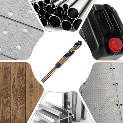 5/8 بوصة بتدريبات شانك مخفضة ، بتات فولاذية عالية السرعة ، HSS M2 Black & Gold مع بتات SHANK 1/2 " in Kuwait