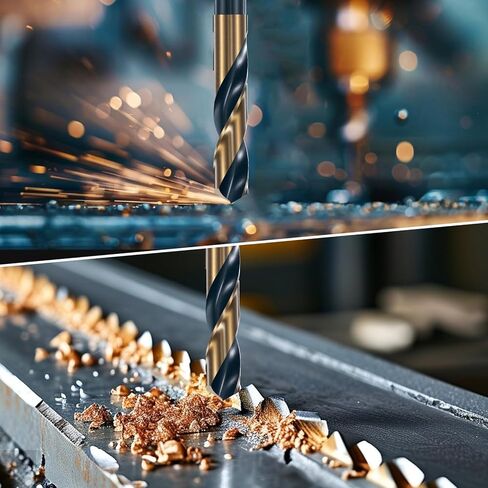 5/8 بوصة بتدريبات شانك مخفضة ، بتات فولاذية عالية السرعة ، HSS M2 Black & Gold مع بتات SHANK 1/2 " in Kuwait