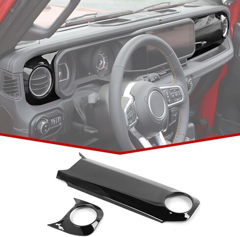 Jecar Dashboard لوحة تغطية Cover Cover Center Console Kit Accorities Interior Accessories متوافقة مع Jeep Wrangler 2024 JL JLU & Gladiator JT Truck ، Red Carbon Fiber in Saudi Arabia