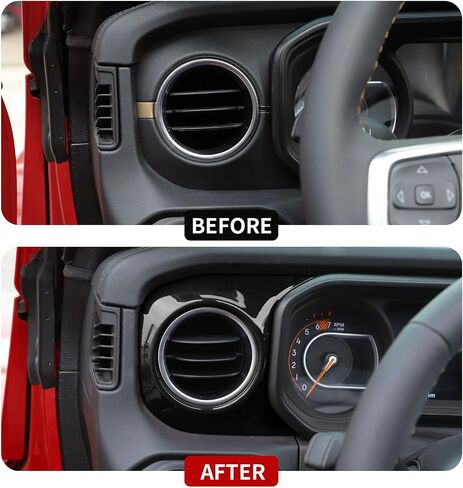 Jecar Dashboard لوحة تغطية Cover Cover Center Console Kit Accorities Interior Accessories متوافقة مع Jeep Wrangler 2024 JL JLU & Gladiator JT Truck ، Red Carbon Fiber in Saudi Arabia