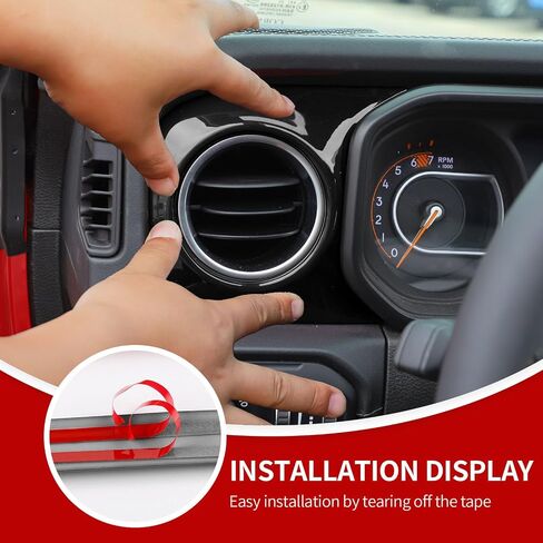 Jecar Dashboard لوحة تغطية Cover Cover Center Console Kit Accorities Interior Accessories متوافقة مع Jeep Wrangler 2024 JL JLU & Gladiator JT Truck ، Red Carbon Fiber in Saudi Arabia