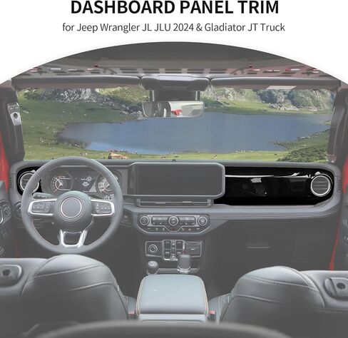 Jecar Dashboard لوحة تغطية Cover Cover Center Console Kit Accorities Interior Accessories متوافقة مع Jeep Wrangler 2024 JL JLU & Gladiator JT Truck ، Red Carbon Fiber in Saudi Arabia