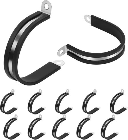 20 Pcs 1/2 Inch 304 Stainless Steel Cable Clamp, Rubber Cushioned Insulated Clamp, Conduits Pipe Strap Clamps for Pipe Fixing on Various Surfaces in Saudi Arabia